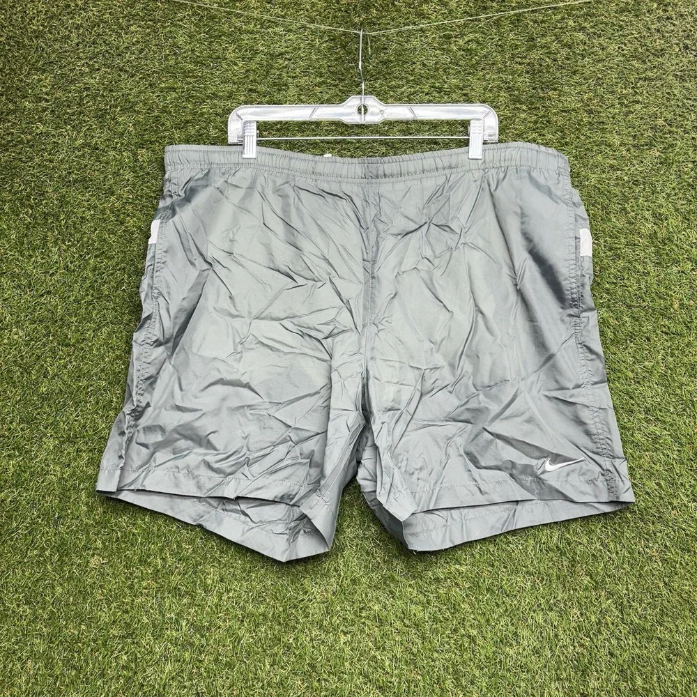 Vintage Nike Swim Shorts Mens XL Green Big Spellout Swoosh Nylon Y2K 90s Trunks
